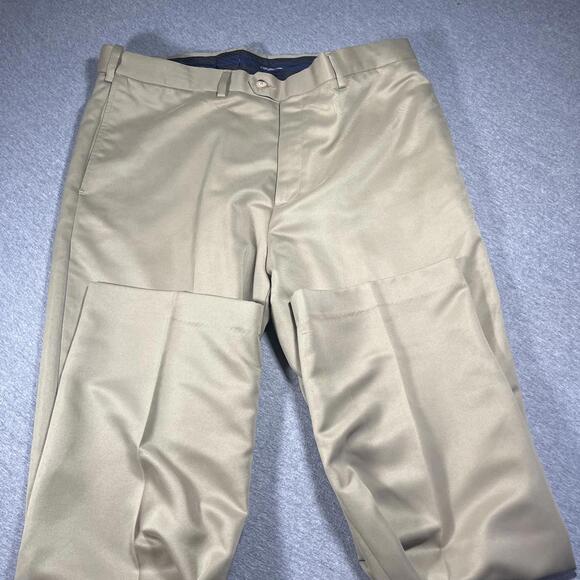 NWT Croft & Barrow Men's 38 x 32 Microfiber Flat Front Khaki Dress Pants New - Picture 4 of 9
